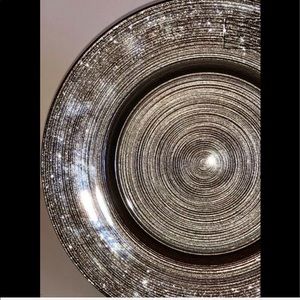 TURKISH GLITTER GOLD BRONZE 4 DINNER PLATES 11”